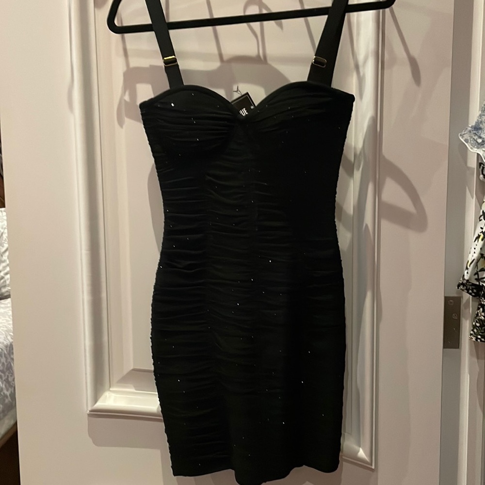 Black fitted strap dress - Brand New & Sparkly. High quality!